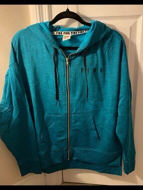 PINK Victoria's Secret Teal Zip-Up Hoodie